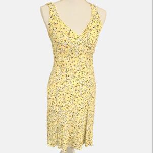 vintage ann taylor 90s sunny day floral sleeveless midi dress size 4